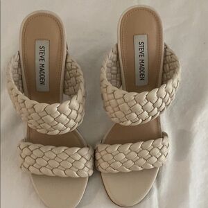 Steve Madden Women's Cream Braided Sandals